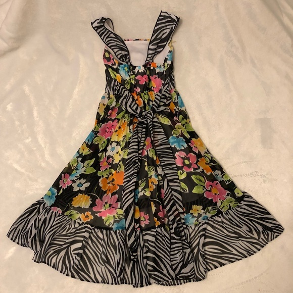 Bonnie Jean 4t Zebra Floral Girls Dress - Picture 5 of 7